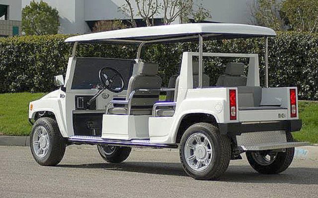 6 Passenger White Hummer Limo Golf Cart