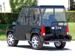 Black Escalade With Enclosure