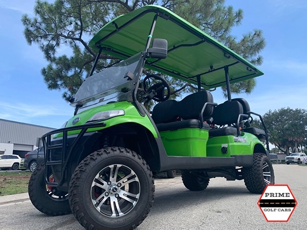 Light Green Elite EV 6 Passenger Lifted Golf Cart