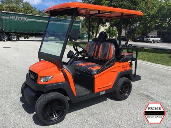 Orange Bintelli Beyond 4 Passenger Golf Cart