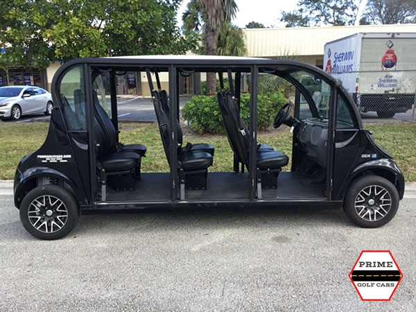 Polaris Gem 6 Passenger Black Golf Cart Rental Without Doors