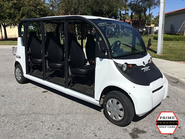 Polaris Gem 6 Passenger White Golf Cart Rental Without Doors