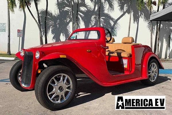 Red America EV California Roadster 4 Passenger Golf Cart