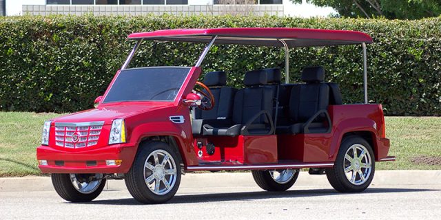 Red Escalade Limo Golf Cart