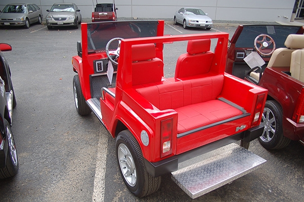 Red Hummer Golf Cart