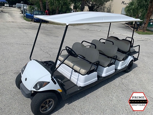 White 8 Passenger Yamaha Golf Cart