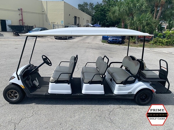 White 8 Passenger Yamaha Limo Golf Cart
