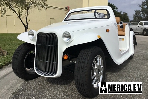 White America EV California Roadster 4 Passenger Golf Cart