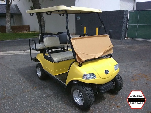 Yellow Evolution 4 Passenger Golf Cart