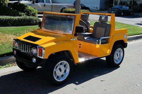 Yellow Hummer LSV Golf Cart